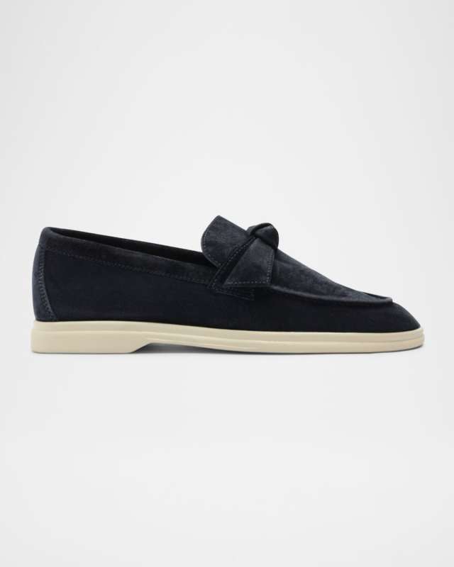 Clarita Knotted Suede Loafers